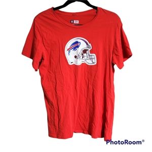 NFL Team Apparel Buffalo Bills Red Glitter Helmet Short Sleeve Tshirt Womens 2x